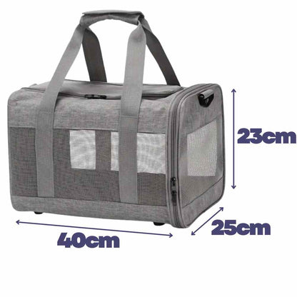 SAS airlines Pet carrier bag 40x25x23cm for small dogs and cats, Airline approved for using under seat in front of you in-cabin