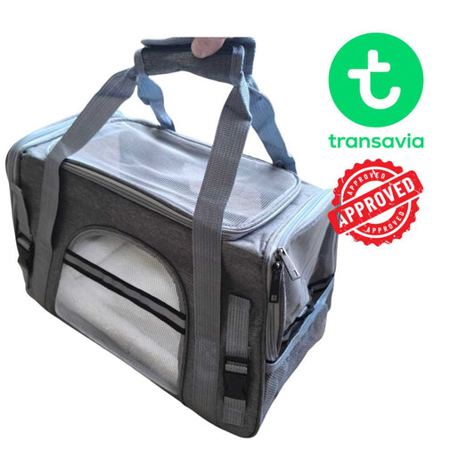 Reistas hond vliegtuig 40x30x24 cm FlyPet goedgekeurd door luchtvaartmaatschappij, beste van de reismanden voor huisdieren in de cabine, transavia