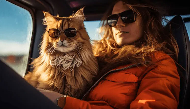 Trip with cat by car