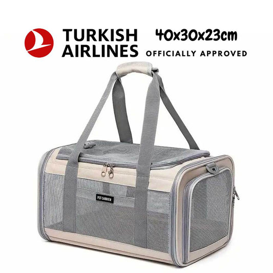 Turkish Airlines dog carrier size 40x30x23cm on board, cat travel