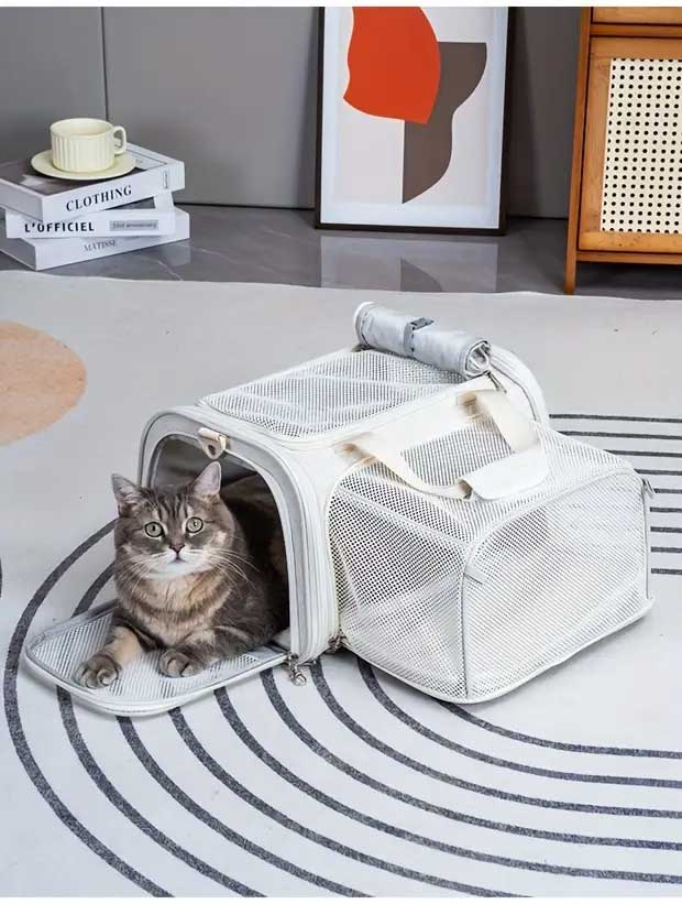 Turkish airlines approved cabin pet carrier, dimensions 40x30x23, international size for cat and dog, expanded